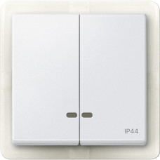 Накладка выключателя IP44 полярно-белая Schneider Electric Merten System M, MEG3424-0419