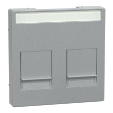 Накладка 2-місна 2-модульна алюміній Schneider Electric Merten, MEG4564-0460