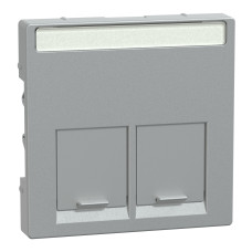 Накладка 2-місна 2-модульна алюміній Schneider Electric Merten, MTN466560