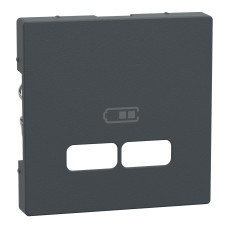 Накладка с USB 2,1А антрацит Schneider Electric Merten System M, MEG4367-0414
