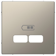 Лицьова панель з USB нікель Schneider Electric Merten D-Life, MEG4367-6050