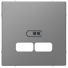 Лицьова панель з USB нержавіюча сталь Schneider Electric Merten D-Life, MEG4367-6036