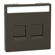 Лицевая панель 2-местная со шторками мокко Schneider Electric Merten D-Life, MEG4564-6052