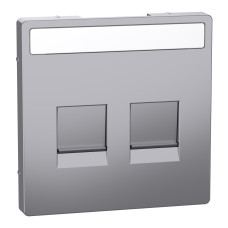 Лицевая панель 2-местная нержавеющая сталь Schneider Electric Merten D-Life, MEG4564-6036