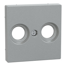 Лицевая панель 2-местной розетки алюминий Schneider Electric Merten System M, MEG4122-0460