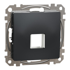 Лицевая панель компьютерной розетки чёрная Schneider Electric Sedna Design, SDD114421