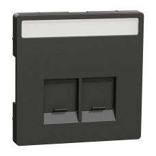 Лицевая панель 2-местной розетки антрацит Schneider Electric Merten D-Life, MEG4574-6034