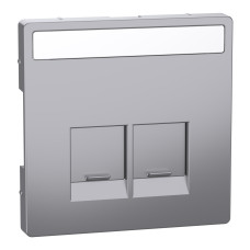 Лицьова панель розетки нержавіюча сталь Schneider Electric Merten D-Life, MEG4574-6036
