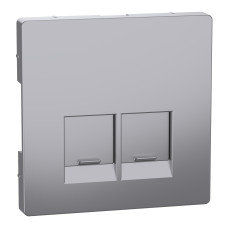 Лицьова панель розетки нержавіюча сталь Schneider Electric Merten D-Life, MEG4572-6036