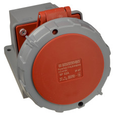 Розетка 5P 32А IP67 стационарная красная АСКО-УКРЕМ 27 COMBI