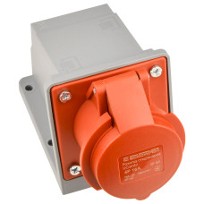 Розетка 4P 16А IP44 стационарная красная АСКО-УКРЕМ 27 COMBI