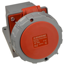 Розетка 4P 32А IP67 стационарная красная АСКО-УКРЕМ 27 COMBI