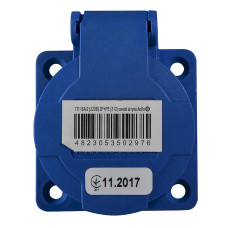 Розетка 2P+PE 16А 220В IP44 скрытая синяя АСКО-УКРЕМ, A0080030012
