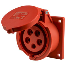 Розетка 5P 16А IP44 скрытая красная АСКО-УКРЕМ 27 COMBI