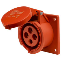 Розетка 4P 16А IP44 скрытая красная АСКО-УКРЕМ 27 COMBI