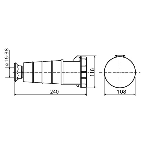 Розетка 3P+PE 63А IP44 переносная красная АСКО-УКРЕМ, A0080020008
