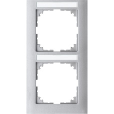 Рамка 2-местная алюминий Schneider Electric Merten System M-Pure, MEG4022-3660