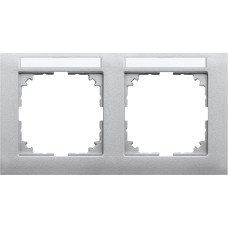 Рамка 2-местная алюминий Schneider Electric Merten System M-Pure, MEG4021-3660
