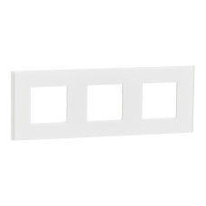 Рамка 3-місна матова біла Schneider Electric Unica Deco Material