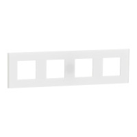 Рамка 4-местная матовая белая Schneider Electric Unica Deco Material