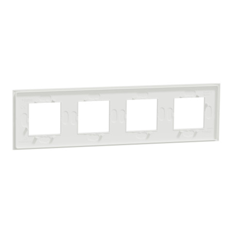 Рамка 4-местная матовая белая Schneider Electric Unica Deco Material