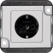 Розетка з заземленням 16А алюміній Schneider Electric Panzer