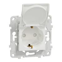 Розетка с заземлением винтовые клеммы 16А белая Schneider Electric Unica New, NU503718TA