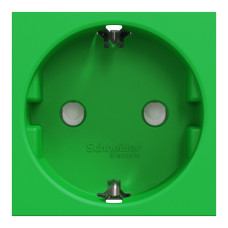 Розетка з заземленням зі шторками гвинтові клеми 16А зелена Schneider Electric Unica New