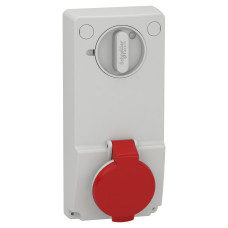 Розетка 16А 415В IP44 серая Schneider Electric Mureva, 82035