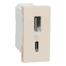 Розетка 1-місна з USB 2.0 05А прихована бежева Schneider Electric Unica New