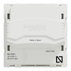 Розетка 1-місна без заземлення зі шторками біла Schneider Electric Unica New, NU303318