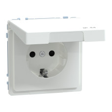 Розетка 1-місна з заземленням IP44 лотос Schneider Electric Merten D-Life, MEG2314-6035