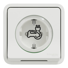 Розетка 1-місна з заземленням IP55 біла Schneider Electric Mureva S, MUR39013