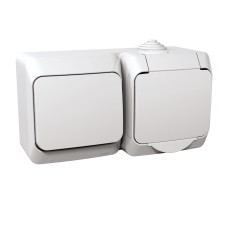 Розетка 1-клавишная с заземлением 1-местная 16А IP44 белая Schneider Electric Cedar Plus