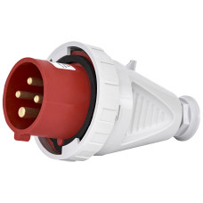 Вилка 3P+PE 16А 400В IP67 переносная красная ETI, 4482025