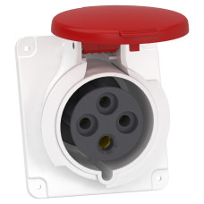 Розетка 3P+PE 32А 380В IP44 скрытая серая Schneider Electric Mureva, PKY32F434