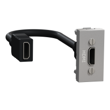 Розетка HDMI 1-модульна прихована алюміній Schneider Electric Unica New