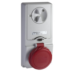 Розетка 2P+PE 16А 415В AC IP65 серая Schneider Electric Mureva, 82184