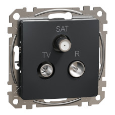 Розетка кінцева R/TV/SAT 4 дБ чорна Schneider Electric Sedna Design