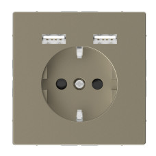 Розетка Schuko с USB 2,4А сахара Schneider Electric Merten System Design