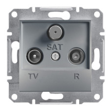 Розетка кінцева R/TV/SAT прихована сталь Schneider Electric Asfora