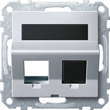 Розетка 2-місна комп'ютерна алюміній Schneider Electric Merten System M