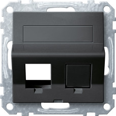Розетка 2-місна комп'ютерна антрацит Schneider Electric Merten System M