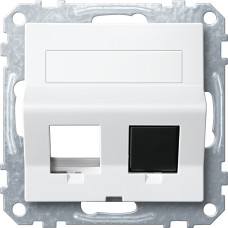 Розетка 2-місна полярно-біла Schneider Electric Merten System M, MEG4568-0319