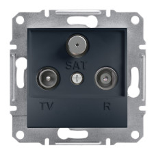 Розетка прохідна R/TV/SAT 4 дБ прихована антрацит Schneider Electric Asfora
