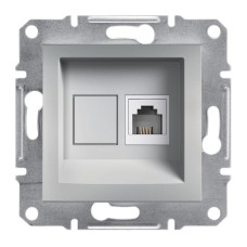 Розетка телефонная скрытая алюминий Schneider Electric Asfora