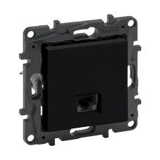 Розетка компьютерная Cat.5E UTP скрытая чёрная Legrand Niloe Step
