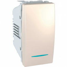Выключатель 1-клавишный проходной с подсветкой слоновая кость Schneider Electric Unica