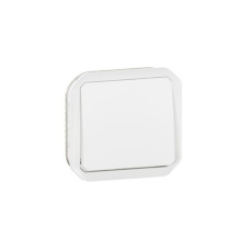 Выключатель 1-клавишный проходной 10А IP55 скрытый белый Legrand Plexo, 069630L
