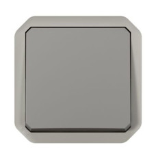 Выключатель 1-клавишный проходной 10А IP55 скрытый серый Legrand Plexo
